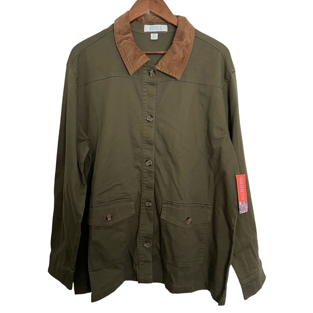 XL Barn Jacket Olive Green Corduroy Collar Chore Coat English Countryside NWT